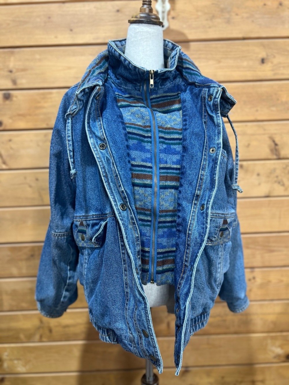 Current Seen Vintage Southwestern Denim Jacket Women’s Medium 80s 90s